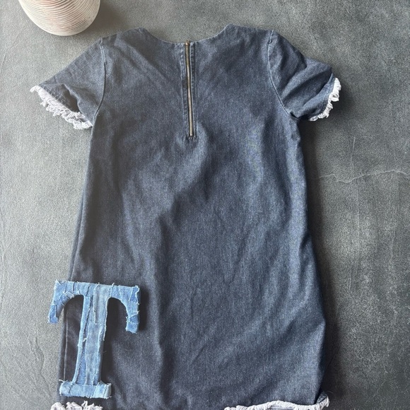 🟦 1. Very J Denim Fringe Mini Dress | Size Small - Picture 3 of 3